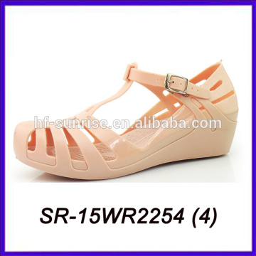 fashion hotselling women jelly sandals pvc sandals wedge sandals